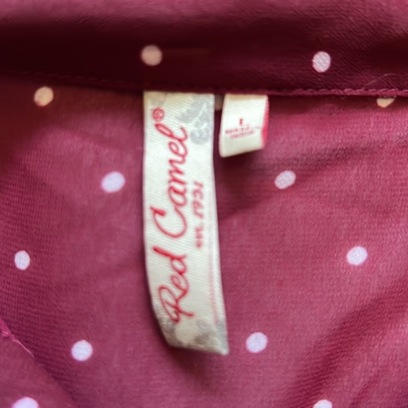Red Camel Burgundy Polka Dot Shirt - Picture 2 of 5